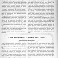 0758 - Page 749 - Partie scientifique. Travaux Originaux. Les suppurations pulmonaires chroniques, (Étude Bronchoscopique), par le Dr Paul Truffert / Ce que pratiquement le médecin doit savoir... Du traitement du diabète