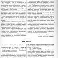 0778 - Page 769 - Partie scientifique. L’Actualité Scientifique. Les Congrès. Congrès d’Urologie. Les rétrécissements de l’uretère, rapport par M. le prof. Duverney / Les Livres. Causes et traitements des rhumatismes chroniques, par R. J. Weissenbach et F. Françon, Gaston Doin et Cie, éditeurs à Paris