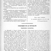 0781 - Page 772 - Partie professionnelle, Hygiène, Assistance, Mutualité, Intérêts corporatifs, Variétés. Travaux Originaux. La spécialisation en médecine et les médecins spécialistes d'après l’enquête internationale de l’association professionnelle des médecins (A. P. I. M) [Dr Fernand Decourt] / Chronique de la mutualité. Inquiétudes mutualistes [Dr M. Vimont]