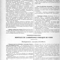 0797 - Page 788 - Partie professionnelle, Hygiène, Assistance, Mutualité, Intérêts corporatifs, Variétés. Faculté de médecine de paris. Enseignement et actes de la Faculté / Hôpitaux de l’assistance publique de paris. Enseignement, concours, avis divers