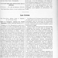 0844 - Page 833 - Partie scientifique. L’Actualité Scientifique. Les Sociétés Savantes. Paris. Diabète insipide chez un enfant ; action remarquable de l’hypophyse par voie nasale, (Soc. méd. des hôp. ; 18-1-1929) / Un cas de mort rapide après phrénicectomie chez un diabétique, (Soc. méd. des hôpitaux ; 18-1-29) / Les Livres. Mémoires de d’Artagnan, capitaine des Grands Mousquetaires, Henri Jonquières, éditeur, Paris