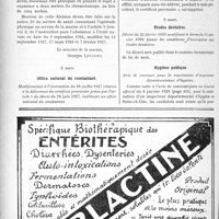0887 - Page 874-X - A travers l’officiel. Pensions militaires / Office national du combattant / Etudes dentaires / Hygiène publique