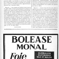 0889 - Page 876-XII - A travers l’officiel. Réponses des Ministres aux questions des Parlementaires. Patente d’un médecin marié à la directrice d’un collège / Pouvoirs du Comité national de défense contre la tuberculose