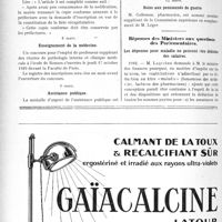 0963 - Page 950-X - A travers l’officiel. Soins aux pensionnés de guerre / Enseignement de la médecine / Assistance publique / Service de santé militaire / Soins aux pensionnés de guerre / Réponses des Ministres aux questions des Parlementaires. Les dépenses pour maladie ne peuvent être déduites des salaires