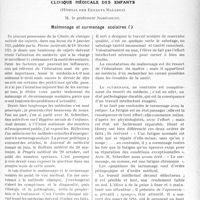 0974 - Page 961 - Partie scientifique. Travaux Originaux. Tachycardies régulières. Diagnostic clinique et électro cardiographique, par Camille Lian et O. Viau / Clinique médicale des enfants, (Hôpital des Enfants Malades), M. le professeur Nobécourt. Malmenage et surmenage scolaires
