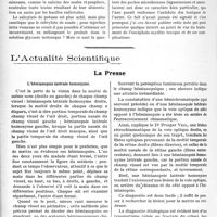 0985 - Page 972 - Partie scientifique. Travaux Originaux. Clinique médicale des enfants, (Hôpital des Enfants Malades), M. le professeur Nobécourt. Antitoxine naturelle de l’encéphalo-myélite dite épidémique, (Intoxication par le haricot de Birmanie et par le Lathyrus), par le Dr. Albert, Veillard / L’Actualité Scientifique. La Presse. L’hémianopsie latérale homonyme [(Journ. des praticiens, 17 novembre 1928)]