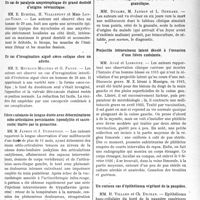 0992 - Page 979 - Partie scientifique. L’Actualité Scientifique. Les Sociétés Savantes. Montpellier. Société des Sciences médicales et biologiques de Montpellier et du Languedoc méditerranéen. Talalgie rebelle datant de trois ans guérie par traitement chirurgical / Un cas de paralysie amyotrophique du grand dentelé d’origine névraxitique / Un cas d’invagination aiguë caeco-colique chez un adulte / Fièvre ondulante de longue durée avec déterminations ostéo-articulaires persistantes (spondylite et sacro-coxite) traitée par la gonacrine / Deux cas de fièvre ondulante traités par la gonacrine / Mélitococcie suraiguë, mortelle, à forme pseudo-granulique / Projectile intraveineux latent décelé à l’occasion d’une fièvre ondulante / Un curieux cas d’épithélioma végétant de la paupière