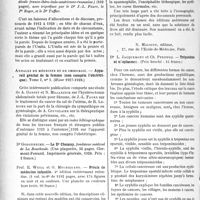 0993 - Page 980 - Partie scientifique. L’Actualité Scientifique. Les Livres. La parole de l’UMFIA (Union médicale franco-ibéro-italo-américano-roumaine) par Dr Dartigues, Gaston Doin, éditeur, Paris / Appareil génital de la femme, Annales de médecine et de chirurgie / Précis de médecine infantile, par Prof. E. Weill et G. Mouriquand, 4e édition, Clermont-Ferrand, Imprimerie générale / Tréponème et néoplasmes, par Dr. L. Jacquemont et Ch. Pfeiffer, N. Maloine, éditeur, Paris