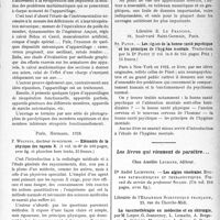 0994 - Page 981 - Partie scientifique. L’Actualité Scientifique. Les Livres. Principes scientifiques de récupération fonctionnelle des paralytiques, par Dr G. Bidou, Le livre pour tous, Paris / Eléments de la physique des rayons X, par F. Wolfers, Paris, 1928 / Les signes de la bonne santé psychique et les principes de l’hygiène mentale, par St. Paton, Librairie E. Le François, Paris / Les livres qui viennent de paraître…