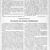1004 - Page 991 - Partie professionnelle, Hygiène, Assistance, Mutualité, Intérêts corporatifs. Variétés. Travaux Originaux. Un infirmier peut-il faire des piqûres et ponctions intra-veineuses ? [Dr Paul Boudin] / Déclaration des revenus professionnels