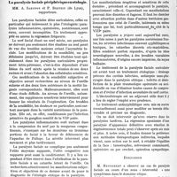 1067 - Page 1054 - Partie scientifique. L'Actualité Scientifique. Les Congrès. XVIe Congrès français d’oto-rhino-laryngologle, Paris, 17 octobre 1928. La paralysie faciale périphérique en otologie, Mm. A. Sargnon et P. Bertein