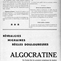 1104 - Page VII-1091 - Dernières nouvelles. A la mémoire du professeur Behring / Centre psychiatrique Henri Rousselle / Hôpitaux de Nantes / A travers l'officiel. Assistance aux familles nombreuses / Service de santé de la Marine / Asiles publics d’aliénés