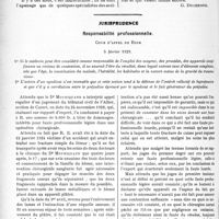 1143 - Page 1130 - Partie professionnelle, Hygiène, Assistance, Mutualité, Intérêts corporatifs, Variétés. Travaux Originaux. A propos d'une brillante manifestation corporative faut-il rétablir le forfait dans la médecine des accidents du travail / Jurisprudence. Responsabilité professionnelle [Dr Paul Boudin]