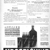 1169 - Page 1156-LXVIII - Correspondance. Secret professionnel. Médecins d’écoles normales d’instituteurs et secret professionnel / Fiscalité. Minimum de l'impôt sur les automobiles / Indication de la déduction du prix d’une automobile