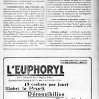 1180 - Page VII-1167 - Dernières nouvelles. Clinique médicale propédeutique de la Charité / Hôpital Boucicaut / Institut de psychiatrie et de prophylaxie mentale / Faculté de médecine de Nancy / École de médecine de Marseille / Orchestre médical