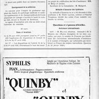 1182 - Page IX-1169 - A travers l’officiel. Pensions militaires / Enseignement de la médecine / Baux et locations / Assistance / Médaille d’honneur des épidémies / Questions et réponses officielles. Assistance internationale