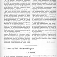 1279 - Page 1266 - Partie scientifique. Travaux Originaux. Clinique chirurgicale. La grippe. Etiologie. — Prophylaxie. — Traitement [E. D. Gaston] / L'Actualité Scientifique. La Presse. La parésie intestinale poste-opératoire. Comment la prévenir et la traiter [(Pratique médicale française de mars 1929 (B) n° 3 bis)]