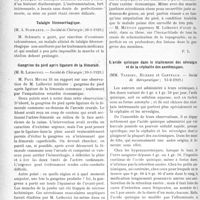 1283 - Page 1270 - Partie scientifique. L'Actualité Scientifique. Les Sociétés Savantes. Paris. Bistouri électrique, (Société de Chirurgie / Talalgie blennorrhagique, (Société de Chirurgie ; 30-1-1929) / Gangrène du pied après ligature de la fémorale, (Société de Chirurgie ; 30-1-1929) / L'acide quinique dans le traitement des névralgies et de la céphalée des azotémiques, (Société de thérapeutique ; 13-2-1929)