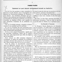 1287 - Page 1274 - Partie professionnelle, Hygiène, Assistance, Mutualité, Intérêts corporatifs, Variétés. Travaux Originaux. Passe-passe. Comment on peut devenir brillamment breveté ou bachelier