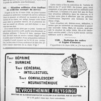 1318 - Page LXV-1305 - Correspondance. Questions médico-militaires. Service militaire d’un docteur en médecine / Situation militaire d’un étudiant en médecine exempté du service / Radiation des cadres et Légion d’honneur