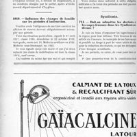 1321 - Page 1308-LXVIII - Correspondance. Questions médico-militaires. Allocation de l'indemnité de soins à un tuberculeux de guerre / Influence des charges de famille sur les périodes d’instruction / Syndicats. Doit-on admettre les dentistes et les sages-femmes dans les Syndicats médicaux ?