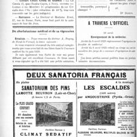 1333 - Page 1320-VIII - Dernières nouvelles. Les Journées médicales de Bruxelles de 1929 / Tableau d’avancement des réserves / Circuits Corses Cirnéa en torpédos / Naissance / Du charlatanisme médical et de sa répression / Erratum / A travers l’officiel. Enseignement de la médecine