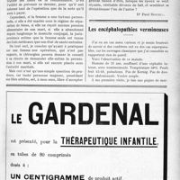 1338 - Page XIII-1325 - Droit médico-professionnel. Femme séparée de corps. Opération chirurgicale. Autorisation maritale / Les encéphalopathies vermineuses