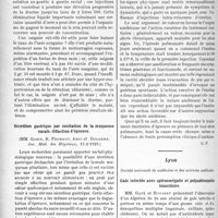 1363 - Page 1350 - Partie scientifique. L’Actualité Scientifique. Les Sociétés Savantes. Paris. Intoxication grave par le bichromate de potasse. Néphrite aiguë. Guérison, (Soc. Méd. des Hôpitaux : 15-2-1929) / Sécrétion gastrique par excitation de la muqueuse nasale. Olfaction d’épreuve, (Soc. Méd. des Hôpitaux, 15-2-1929) / Manifestations pluriglandulaires au cours d’une colique de plomb, (Soc. Méd. des Hôpitaux, 15-2-1929) / Un cas d’abcès du poumon guéri par l’émétine, (Soc. Méd. des Hôpitaux. 15-2-1929) / Lyon. Société nationale de médecine et des sciences médicales. Gale infectée avec splénomégalie et polyadénopathie transitoire