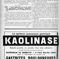 1389 - Page 1376-LX - Correspondance. Accidents du travail. Pourquoi la Commission d’arbitrage (syndicats médicaux, assurances-accidents), ne motive-t-elle pas ses décisions ? / Tarif applicable en cas de soins aux agriculteurs assujettis volontaires à la législation sur les accidents du travail