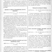 1431 - Page 1416 - Partie scientifique. L'Actualité Scientifique. Les Sociétés Savantes. Paris. L’aurothérapie dans les rhumatismes chroniques, (Soc. méd. des hôpitaux ; 1-3-1929) / Glycémie et épreuve d’hyperglycémie chez les hépatiques, (Soc. méd. des hôpitaux ; 1-3-1929) / Le traitement des collections purulentes par la protéinothérapie locale, (Soc. méd. des hôpitaux ; 1-3-1929) / Encercleur contentif pour chirurgie plastique mammaire, (Soc. des chirurgiens de Paris ; 15-3-1929) / Torsion de la trompe de Fallope, (Soc. des Chirurgiens de Paris ; 15-3-1929) / Abcès extra-dural d’origine auriculaire, sans otite en évolution, (Soc. des Chirurgiens de Paris ; 15-3 1929) / Tentative de traitement chirurgical de la méningo-encéphalite traumatique, (Soc. des chirurgiens de Paris, 15-3-1929)
