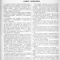 1451 - Page 1436 - Partie professionnelle, Hygiène, Assistance, Mutualité, Intérêts corporatifs, Variétés. Travaux Originaux. Variétés. Monsieur est Assuré ! / L’agent accoucheur [Dr Georges Bourgeau]