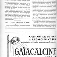 1469 - Page 1452-LXVIII - Correspondance. Questions médico-militaires. Immutabilité au service d’une affection secondaire / Lésions pulmonaires et droit à pension