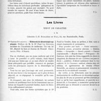 1505 - Page 1488 - Partie scientifique. L’Actualité Scientifique. Les Sociétés Savantes. Paris. Le traitement des plaies par l’électrolyse diffuse (méthode de Chevrier Grille), (Société de chirurgie ; 13-2-1929) / Les Livres. Eléments de déontologie appliquée, par Dr Gaston Duchesne, Librairie J. -B. Baillière et Fils, Paris
