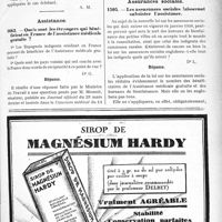1526 - Page XLV-1509 - Correspondance. Fiscalité. Amortissement du prix d’achat d’une automobile. Justification des dépenses / Assistance. Quels sont les étrangers qui bénéficient en France de l’assistance médicale gratuite ? / Assurances sociales. Les assurances sociales laisseront subsister l'assistance