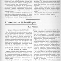 1557 - Page 1540 - Partie scientifique. L’Actualité Scientifique. La Presse. Quelques réflexions sur la périnéorraphie [(Paris médical, 29 décembre 1928)] / Les troubles du métabolisme azoté dans le diabète, et leur correction par l’insuline [(La Presse médicale, 29 décembre 1928)]