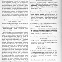 1568 - Page 1551 - Partie scientifique. L’Actualité Scientifique. Les Livres. La chasteté perverse, par Dr Voivenel, La Renaissance du livre, Paris / Le guide du malade à Vichy, par Dr Louis Caillon, Éditions de l'imprimerie générale, Tunis, 1929 / Les livres qui viennent de paraître…
