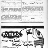 1606 - Page LXXIII-1589 - Correspondance. Accidents. Assurance d’une bonne, d’un jardinier, d’une femme de ménage / Le personnel des chemins de fer bénéficie de la législation sur les accidents du travail