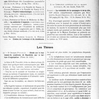 1654 - Page 1637 - Partie scientifique. L’Actualité Scientifique. Les Livres. Les livres qui viennent de paraître… / Les Thèses. Etude sur le traitement du syndrome de Basedow, par le tartrate d’ergotamine (Thèse de 1928), par Dr Jacques Poncelet