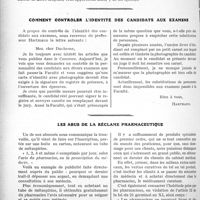 1665 - Page 1648 - Partie professionnelle, Hygiène, Assistance, Mutualité, Intérêts corporatifs, Variétés. Travaux Originaux. Chronique médico-militaire. L’exécution du service de santé et la guerre chimique, par H. Bottu / Comment contrôler l’identité des candidats aux examens [Hartmann] / Les abus de la réclame pharmaceutique [Dr Paul Boudin]