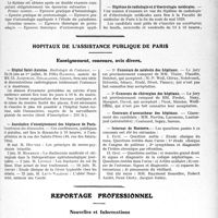 1670 - Page 1653 - Partie professionnelle, Hygiène, Assistance, Mutualité, Intérêts corporatifs, Variétés. Faculté de médecine de Paris. Enseignement et actes de la Faculté / Hôpitaux de l’assistance publique de Paris. Enseignement, concours, avis divers / Reportage professionnel. Nouvelles et Informations. Nécrologie [Docteurs Vergeron, François Monestié] / 22e Voyage d’études médicales