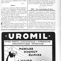 1682 - Page LXXIII-1665 - Correspondance. Application du Tarif Maginot. Radiodiagnostic pratiqué à chaque insufflation d’air dans la plèvre / Les constatations de décès ne sont pas du ressort de la loi des pensions