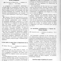1714 - Page 1695 - Partie scientifique. L’Actualité Scientifique. Les Sociétés Savantes. Paris. L’encéphalite épidémique à la phase parkinsonienne est-elle contagieuse ?, (Académie de médecine ; 16-4-1929) / La lutte contre le cancer dans le département de la Seine, (Académie de médecine : 16-4-1929) / La vaccination antidiphtérique à l’hôpital des Enfants-Malades, (Académie de médecine ; 14-4-1929) / Infection locale et guérison du cancer, (Société de chirurgie-, 20-2-1929)