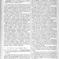 1723 - Page 1704 - Partie scientifique. L’Actualité Scientifique. Les Livres. Thérapeutique de la syphilis et des maladies vénériennes, par Pr J. Nicolas, J. B. Baillière et Fils, éditeurs, Paris, 1928 / La réserve alcaline, par Pr L. Ambard et F. Schmid, G. Doin et Cie, éditeurs, Paris
