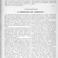 1733 - Page 1714 - Partie professionnelle, Hygiène, Assistance, Mutualité, Intérêts corporatifs, Variétés. Travaux Originaux. Mutualité familiale. Autour d'un procès / La désespérance des tuberculeux