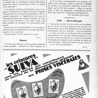 1756 - Page LXVII-1735 - Correspondance. Application du Tarif Fallières. Responsabilité patronale. « Avis » simple et « avis conforme » / Electrothérapie