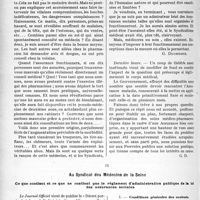 1799 - Page 1778 - Partie professionnelle, Hygiène, Assistance, Mutualité, Intérêts corporatifs, Variétés. Travaux Originaux. Les assurances sociales. Du contre... et du pour ! / Au Syndicat des Médecins de la Seine. Ce que contient et ce que ne contient pas le règlement d’administration publique de la loi des assurances sociales