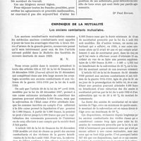 1809 - Page 1788 - Partie professionnelle, Hygiène, Assistance, Mutualité, Intérêts corporatifs, Variétés. Travaux Originaux. Accidents du travail. Remboursement des frais de transports du blessé pour se rendre à la clinique, ou au dispensaire [Dr Paul Boudin] / Chronique de la mutualité. Les anciens combattants mutualistes
