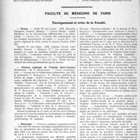 1819 - Page 1798 - Partie professionnelle, Hygiène, Assistance, Mutualité, Intérêts corporatifs, Variétés. Comptes rendus, documents, pièces officielles. Fédération des Syndicats Médicaux du Finistère, 25 novembre 1928 / Faculté de médecine de Paris. Enseignement et actes de la Faculté