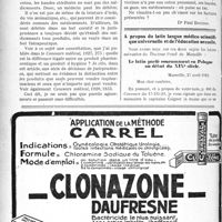1845 - Page 1824-XII - Droit médico-professionnel. Délivrance des objets de pansements par le médecin / A propos de la latine langue médico-scientifique universelle et de l’éducation sexuelle