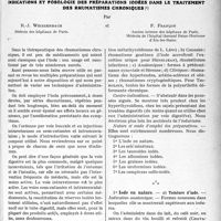 1850 - Page 1829 - Partie scientifique. Travaux Originaux. Indications et posologie des préparations iodées dans le traitement des rhumatismes chroniques, par R. -J. Weissenbach et F. Françon
